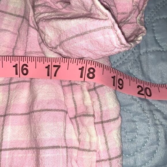 Pink Plaid Ruffle Sleeve Blouse XL By A New Day Lightweight Cotton Blend - Picture 10 of 10